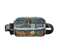 Cartone animato Shih Tzu Cani Vintage Vasca Da Bagno Elegante Marsupio Borsa a Tracolla per Donne Uomini Mini Crossbody Sling Bag per Viaggio, chic Russian Blue cats Retro vasca da bagno, 1 size