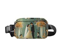 Cartone animato Shih Tzu Cani Vintage Vasca Da Bagno Elegante Marsupio Borsa a Tracolla per Donne Uomini Mini Crossbody Sling Bag per Viaggio, Giardino di nozze Sposa felice Spos, 1 size