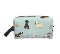 Cartone animato simpatico cucciolo di cane, organizer per cosmetici di grande capacità, borsa da viaggio per il trucco da donna