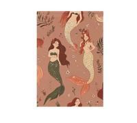 Cartone animato Sirene Terracotta bandiere all'aperto Buon Natale banner per Patio decorazione 28x40 double sided