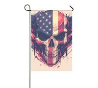 Cartone animato Skull 4 luglio Independence Day bandiere esterne per giardino banner per esterno per la decorazione esterna 12x18 pollici double sided