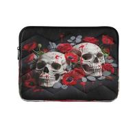 Cartone animato Skull Red Top-Zip Notebook Sleeve | Elegante custodia per laptop per professionisti che lavorano durante il lavoro e la scuola, dimensioni medie