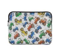 Cartone animato Trattore Blu Stampato Laptop Sleeve | Custodia trapuntata per laptop per pendolari quotidiani durante il lavoro al bar, taglia M