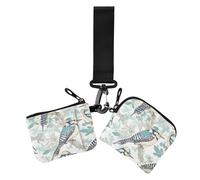 Cartone animato Uccello Picchio Verde Menta Donne Cambiamento Portafoglio Custodie per Carte di Credito Sottile Portatile Cassa Del Raccoglitore con Cerniera Tasca per Ragazze 2 Confezioni billeteras