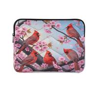 Cartone animato uccello rosa imbottito Notebook Sleeve | Custodia impermeabile per laptop per pendolari quotidiani durante il lavoro e la scuola, taglia M