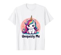 cartone animato, unicorno, con, arcobaleno, criniera, seduta, car Maglietta