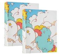 Cartone animato unicorno infantile 3,8 cm raccoglitore per notebook 3 anelli con tasche 2 confezioni assortite copertina rigida