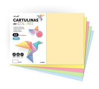 Cartone colorato, cartone A3, fogli colorati 180 g, cartoncino assortito colori pastello, ideale per artigianato, stampare i tuoi documenti e disegni creativi · m-office (10 ore, Surt. torta)