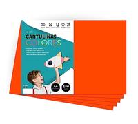 Cartone colorato, formato A4, colori intensi, fogli colorati da 180 g, per artigianato, stampa documenti e disegni creativi, fogli colorati A4 · m-office (50 fogli, arancione)