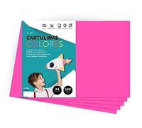 Cartone colorato, formato A4, colori intensi, fogli colorati da 180 g, per lavori artigianali, stampa documenti e disegni creativi, fogli colorati A4 · m-office (100 fogli, fucsia)