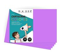 Cartone colorato, formato A4, colori intensi, fogli colorati da 180 g, per lavori artigianali, stampa documenti e disegni creativi, fogli colorati A4 · m-office (50 fogli, lilla)