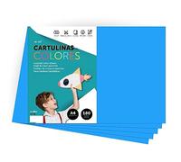 Cartone colorato, formato A4, colori intensi, fogli colorati da 180 g, per lavori artigianali, stampa documenti e disegni creativi, fogli colorati A4 · m-office (50 fogli, blu medio)