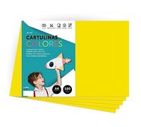 Cartone colorato, formato A4, colori intensi, fogli colorati da 180 g, per lavori artigianali, stampa documenti e disegni creativi, fogli colorati A4 · m-office (50 fogli, giallo forte)
