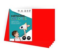 Cartone colorato, formato A4, colori intensi, fogli colorati da 180 g, per lavori artigianali, stampe di documenti e disegni creativi, fogli colorati A4 · m-office (250 fogli, rosso)