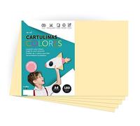 Cartone colorato, formato A4, colori pastello, fogli colorati 180 g per artigianato, stampa documenti e disegni creativi, fogli di colori pastello A4 - m-office (x10, crema)