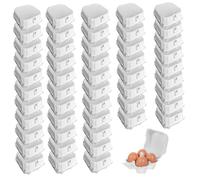Cartone per uova, 50 cartoni per uova Cartone di pasta di carta riutilizzabile a 4 scomparti con coperchio con serratura per stoccaggio, consegna, frigorifero, piano di lavoro della cucina per l'uso