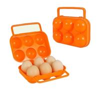 Cartone per uova Portatile TREABEAR, PortauovaPlastica,Portauova Pieghevole per Frigorifero, Cartone per uova da Campeggio, 6 Cartoni per uova in Plastica a reticolo, Cartone per uova da Campeggio con
