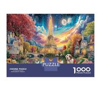 Cartone Resistente 1000 Pezzi Luminous Cozy Streets - Gioco Educativo Di Decompressione Paris Night Scene Per Ragazzi Principianti & Ottima Idea Regalo 38x26cm/1000pcs