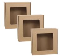 Cartone/scatola con finestrino, cartone per regalo 30x30x10cm (x3)