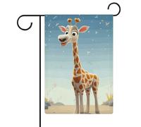 Cartoni animati Giraffa Bandiere da giardino 30,5 x 45,7 cm bandiera esterna su entrambi i lati bandiera estiva da cortile floreale bandiere da giardino di benvenuto stagionali decorazioni per le