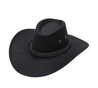 Cartoni animati Uomini Gilet Adulti Casual Solido Estate Western Moda Cowboy Cappello Da Sole Tesa Larga Viaggio Cappello Da Sole Uomini Cowboy Il mio Cowboy, Nero , Taglia unica