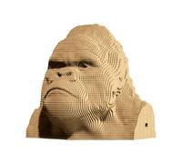 CARTONIC Gorilla Scimmia Puzzle 3D in Cartone - Modellino da Costruire | 116 Pezzi, 15 × 15 × 14 cm - Kit Scultura Fai da Te da Dipingere, Materiali Riciclati, Ragazzi e Adulti, Idea Regalo