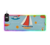 Cartoon Abstarct Boats Wirel Charging Glowing Large Mouse pad Smooth gameing 89,9 x 40,9 cm Desk Mouse mat Large