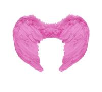 CARTOON Ali d’angelo rosa in piuma 50 x 40 cm accessorio costume carnevale cosplay e feste a tema ali decorative con elastici leggere per travestimenti spettacoli shooting fotografici