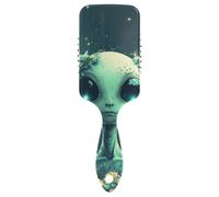 Cartoon Aliens Head Dark Green spazzola liscia per capelli fini Progettato cuoio capelluto massaggiatore spazzola per la crescita dei capelli con manico ergonomico cepillos para cabello