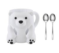 Cartoon Animal Dessert Accessori Impugnatura ergonomica e doppi cucchiai cassetto segreto gelato pinte Cup Holder Set carino animale gelato titolare