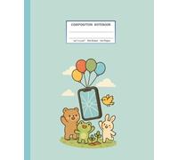 Cartoon Animal Notebook - Digital Detox Cover | Tiere Notizbuch: Cute College Ruled Journal with Funny Animals Watching a Phone Fly Away | Süßes liniert