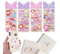 Cartoon Animal - Reusable Scrapbook Scene Decals 8 Sheets, Craft for Laptop, Water Bottle, Planner, Notebook | Cute Journaling Decorative Creative Kids Activity Art