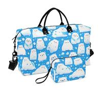 Cartoon Animal Seal Blu Decorativo Carry on Bag Viaggio Tote Gym Bag con Cinghia Regolabile per Escursionismo impermeabile bolsos para
