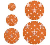 Cartoon arancione a scacchi plaid stella 5 pz cibo e ciotole coperture stretch in 5 dimensioni ciotole coperchi pane lievitazione naturale coperchi per frigorifero, campeggio e cucina