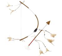 CARTOON Arco e Freccia Indiano 60 cm con Piume Accessorio Costume Carnevale e Cosplay Tribale Set Decorativo Stile Nativo Americano per Travestimenti Feste a Tema Spettacoli Adulti e Ragazzi