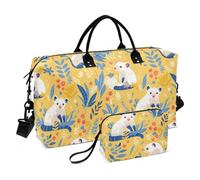 Cartoon Asian Palm Civet Blu Giallo Decorativo Grande Borsa Palestra Tote Bag con Cinghia Regolabile per Viaggio Pieghevole Bolsa para en Avion