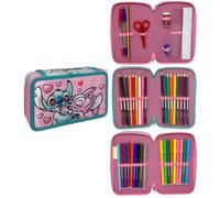 CARTOON Astuccio 3 Zip Stitch e Angel Corredo Completo con Pastelli e Pennarelli Giotto