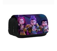 Cartoon astuccio, Doppia Cerniera, Portapenne Triplo Scomparto, Astuccio Grande Capacità, K-Pop Anime Studenti Cancelleria Matita Borsa, per Scuola e L'ufficio, Regali per Ragazze e Fan (I)