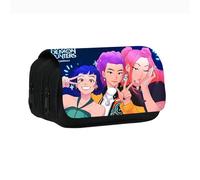 Cartoon astuccio, Doppia Cerniera, Portapenne Triplo Scomparto, Astuccio Grande Capacità, K-Pop Anime Studenti Cancelleria Matita Borsa, per Scuola e L'ufficio, Regali per Ragazze e Fan (K)