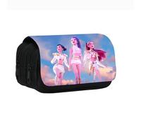 Cartoon astuccio, Doppia Cerniera, Portapenne Triplo Scomparto, Astuccio Grande Capacità, K-Pop Anime Studenti Cancelleria Matita Borsa, per Scuola e L'ufficio, Regali per Ragazze e Fan (N)