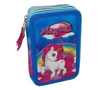 CARTOON Astuccio Scuola 3 Zip Unicorno, multiscomparto, Completo 44 Pezzi, Colori Giotto, 20 x 13 x 6 cm