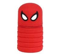 CARTOON Astuccio Tombolino Spider-Man in Silicone Estensibile 20 cm Portapenne Multifunzione Bambini Custodia Scuola Resistente con Zip Organizer Cancelleria Rosso Marvel Idea Regalo Bambini