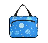 Cartoon Balls Blue Stars Hanging Item Travel Bag con il gancio, progettista sacchetto di spazzola impermeabile per la mamma Backpacking Bolsa de maquillaje para Mujer L
