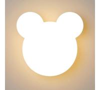 Cartoon Bear Wall Light, Modern Led Wall Lamp, Princess Room Decorative Lighting Wall Sconces, White Acrylic Wall Lights, Nordic Minimalist Wall Lamps for Children'S Room (Size : Tri-Color Ligh/Tri Co