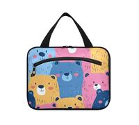 Cartoon Bears Hanging Travel Makeup Organizer con gancio, Designer Chic Skin Care Bag per gli uomini Crociere Bolsa para maquillaje, Orsi Cartoon, L, casual