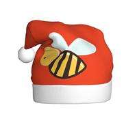 Cartoon Bee 1pack peluche cappello di Babbo Natale comodo cappello di Natale per feste di Natale bomboniere adatto per adulti