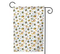 Cartoon Bee Pattern Stampa Bandiera Giardino Doppio Lato Verticale Benvenuto Yard Bandiera Banner 28x40 Pollici Decorazione Esterna