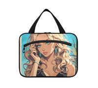 Cartoon Bella Donna Seducente Appeso Viaggio Toiletry Bag per con gancio, Designer Necessities Kit da barba Borse per gli Uomini per le Donne Zaino Envase para Perfume de L