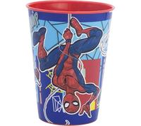 CARTOON Bicchiere per bambini in plastica riutilizzabile 260 ml BPA Free (Spiderman (1))