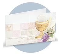 CARTOON Biglietti per bomboniere, 20 pezzi, stampa personalizzabile, etichette, targhette, tag, prima comunione, calice uva eucarestia